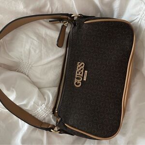 Guess Elegant Brown and Tan Shoulder Bag